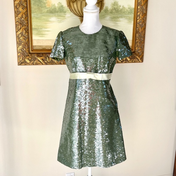 green emerald velvet dress Mid-Length Green Trench Dress